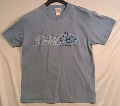 Adult Disney Mickey Mouse Surf Co T-shirt Sz Large Walt Disney Studios Blue 