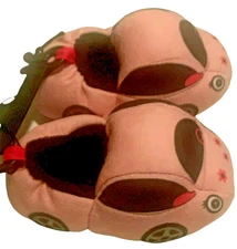 Wonder Nation Infant Girls Racecar Slippers Size 2 Pink
