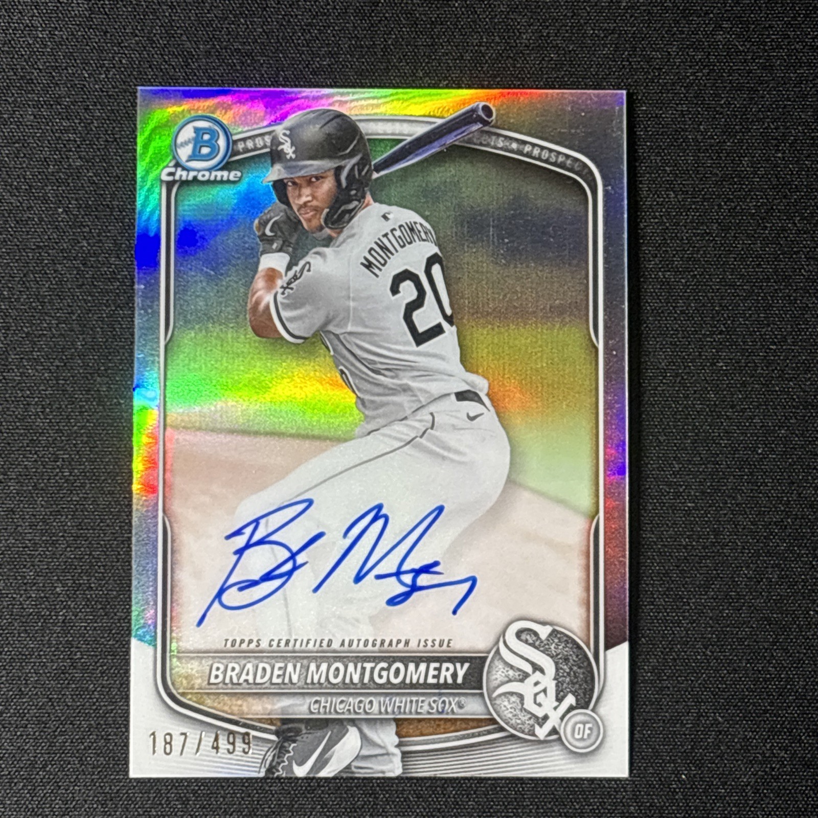 2025 Bowman Chrome Braden Montgomery Auto /499 Refractor CPA-BM White Sox