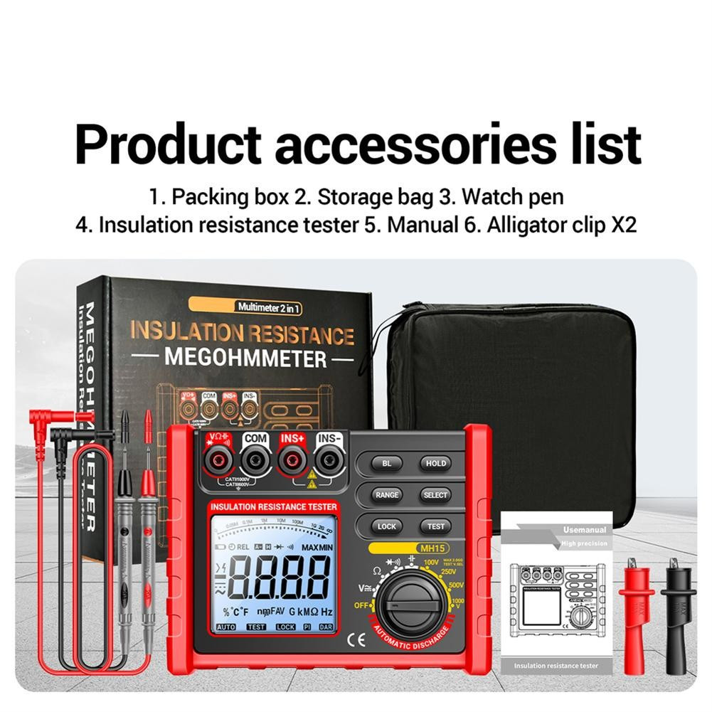 Battery Powered Insulation Resistance Tester for Electrical Equipment Testing