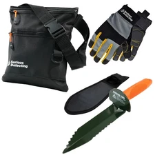 Serious Detecting Mesh Finds Bag, Digging Tool & Gloves for Metal Detecting