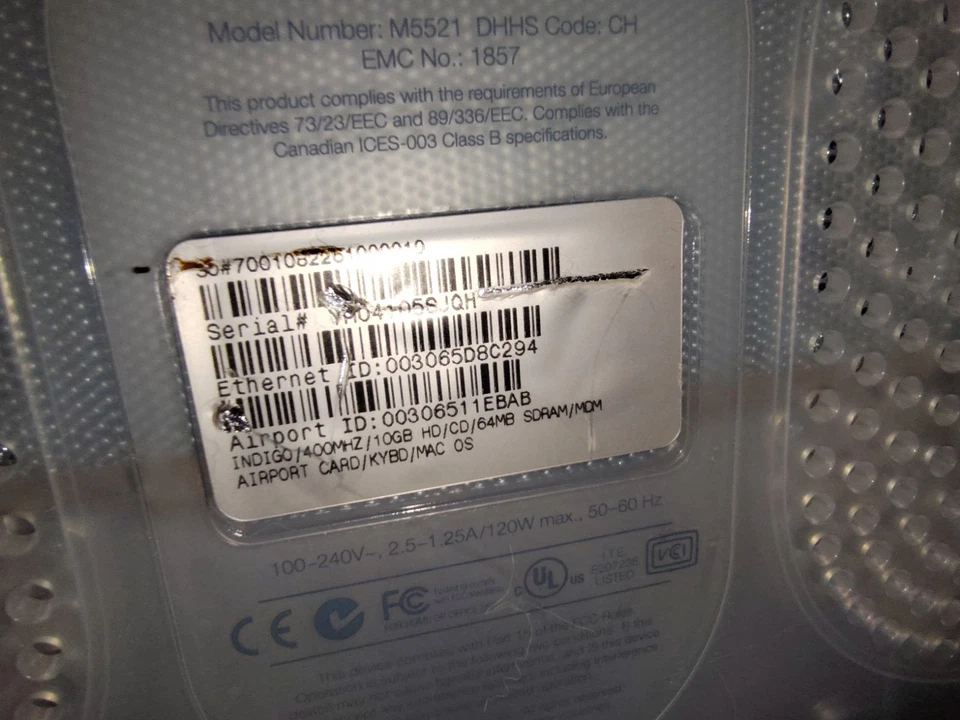 Apple iMac Bondi Blue M5521 EMC #1857 AIO Computer CIB  - Image 4 of 4