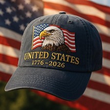 United States 1776  2026 250th Anniversary Eagle Embroidered Patriotic Cap