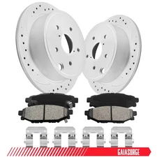 Rear Drilled Brake Rotors Ceramic Brake Pads for Subaru WRX 2015 2016 2017-2021