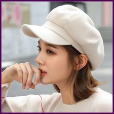 Mujeres Otoño Invierno Lana Newsboy Gorra Octogonal Boina Pintor Sombrero