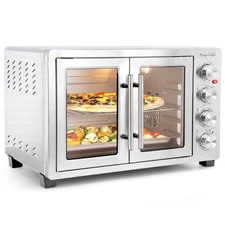 MegaChef 45 L 1800W French Door Rotisserie Convection Countertop Toaster Oven