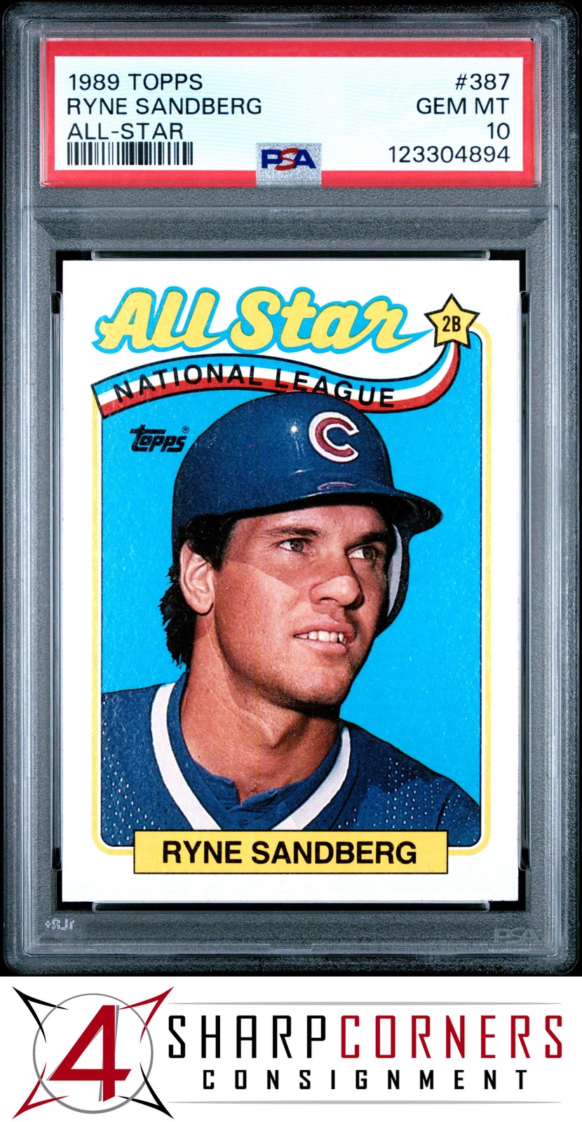1989 TOPPS ALL-STAR #387 RYNE SANDBERG CUBS HOF PSA 10