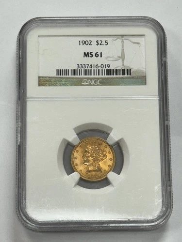 1902 $2.50 Gold Liberty Head Quarter Eagle NGC MS-61