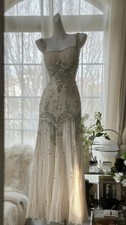 Classic Beaded Applique Evening Dresses Bodice Halter Prom Gowns Customized