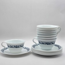Vintage Corelle Old Town Blue Cups & Saucers Set of 8 Replacement Pieces