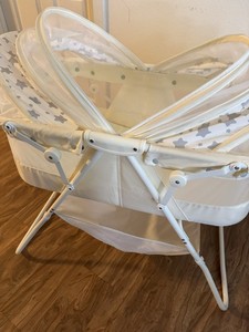 Baby Bassinet,Travel Baby Bassinet,Bedside Sleeper, with Canopy,Storage Basket