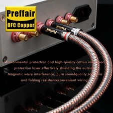 Pair OFC HiFi RCA Cable Pure Copper Audio Interconnect Cable