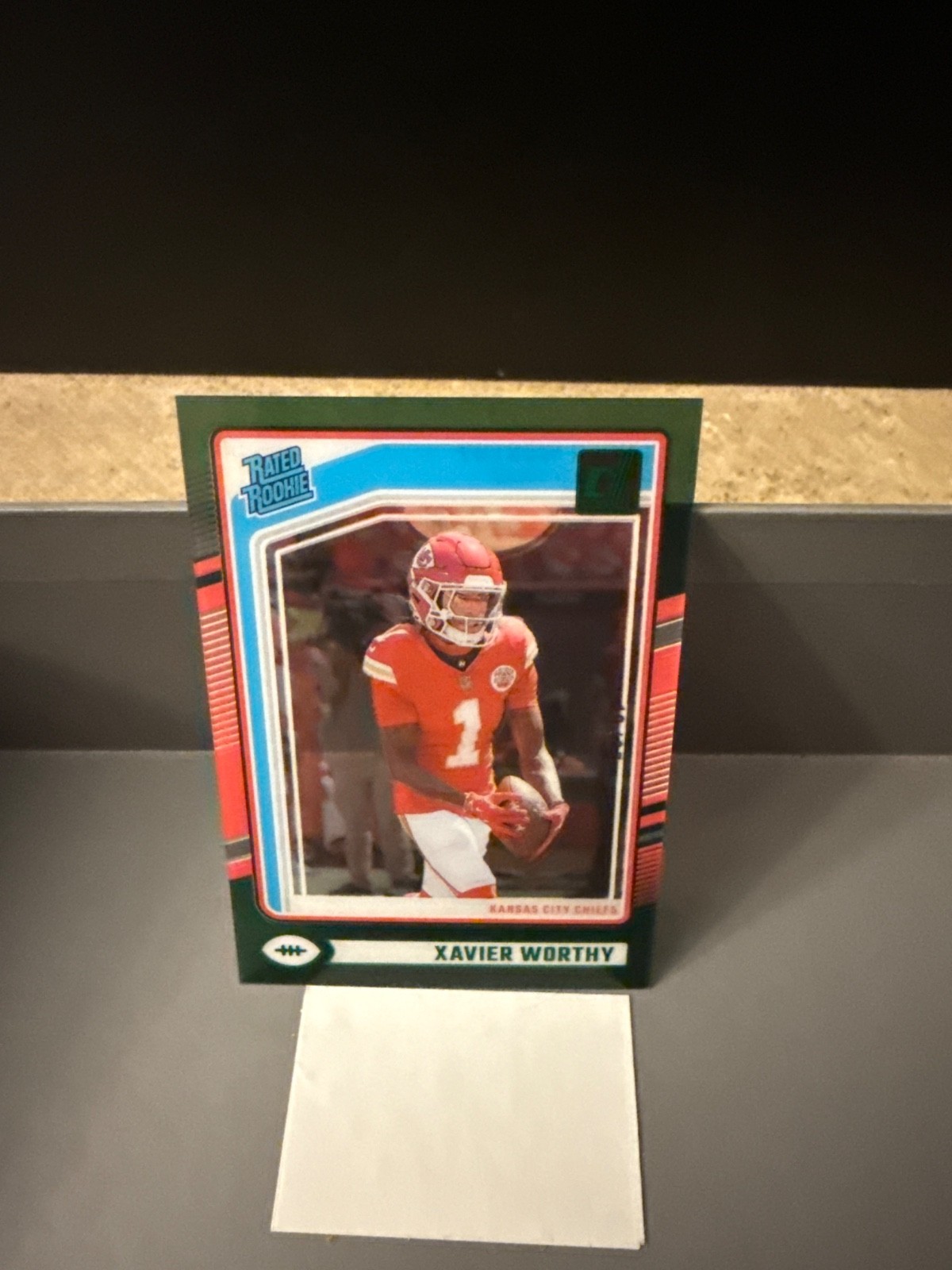 2024 Clearly Donruss #58 Xavier Worthy Green Rookie #/25 Kansas City Chiefs T04