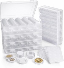 500 PCS Coin Capsules 30mm Clear Plastic Holders Foam Gaskets 5 Boxes Coin Colle