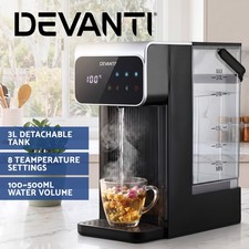 Devanti Instant Hot Water Dispenser 3L Heating Kettle 2400W Touch Control Black