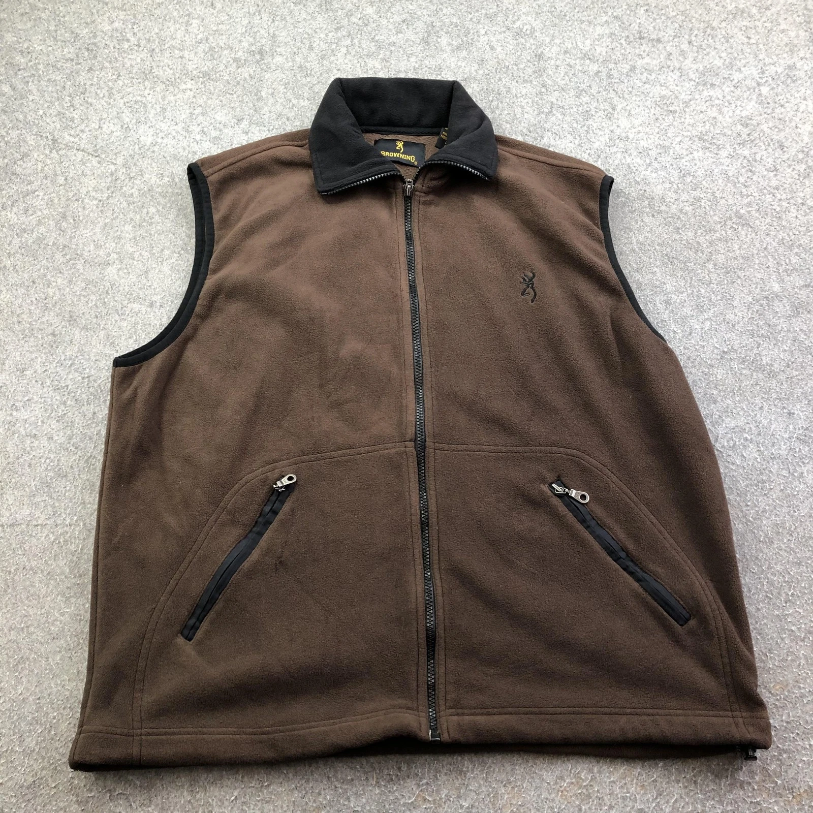 Browning Vest Mens Medium Brown Fleece Full Zip Pockets Hunting Outdoor Warm
Opens in a new window o