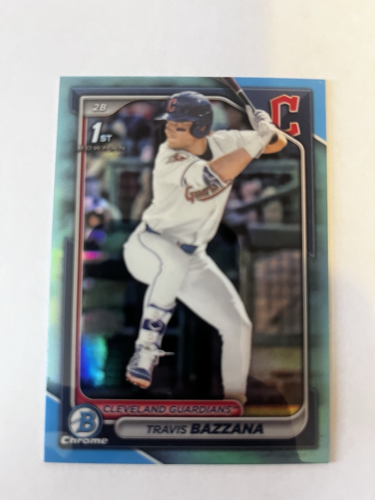Travis Bazzana - 2024 Bowman 1st Chrome #BDC-1 SKY BLUE REFRACTOR - Guardians