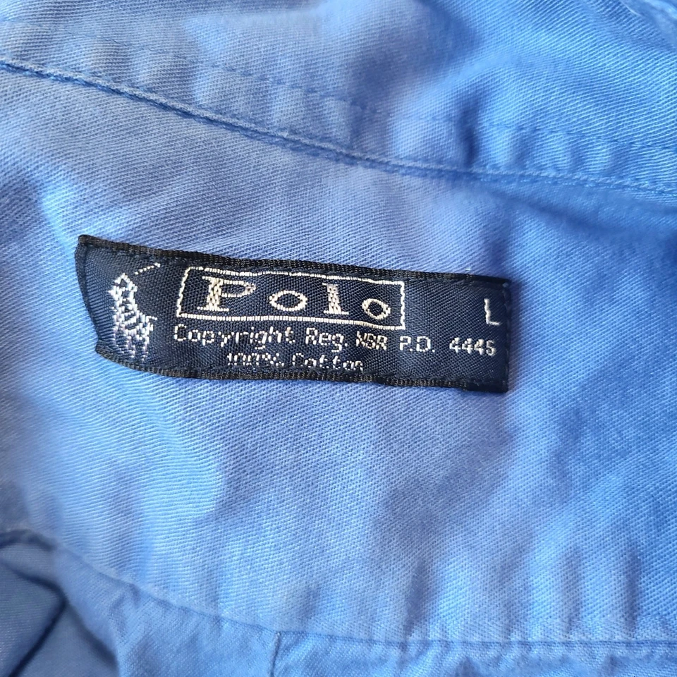 Vintage Polo Button Up Shirt Mens Size Large 100% Cotton - Image 3 of 4