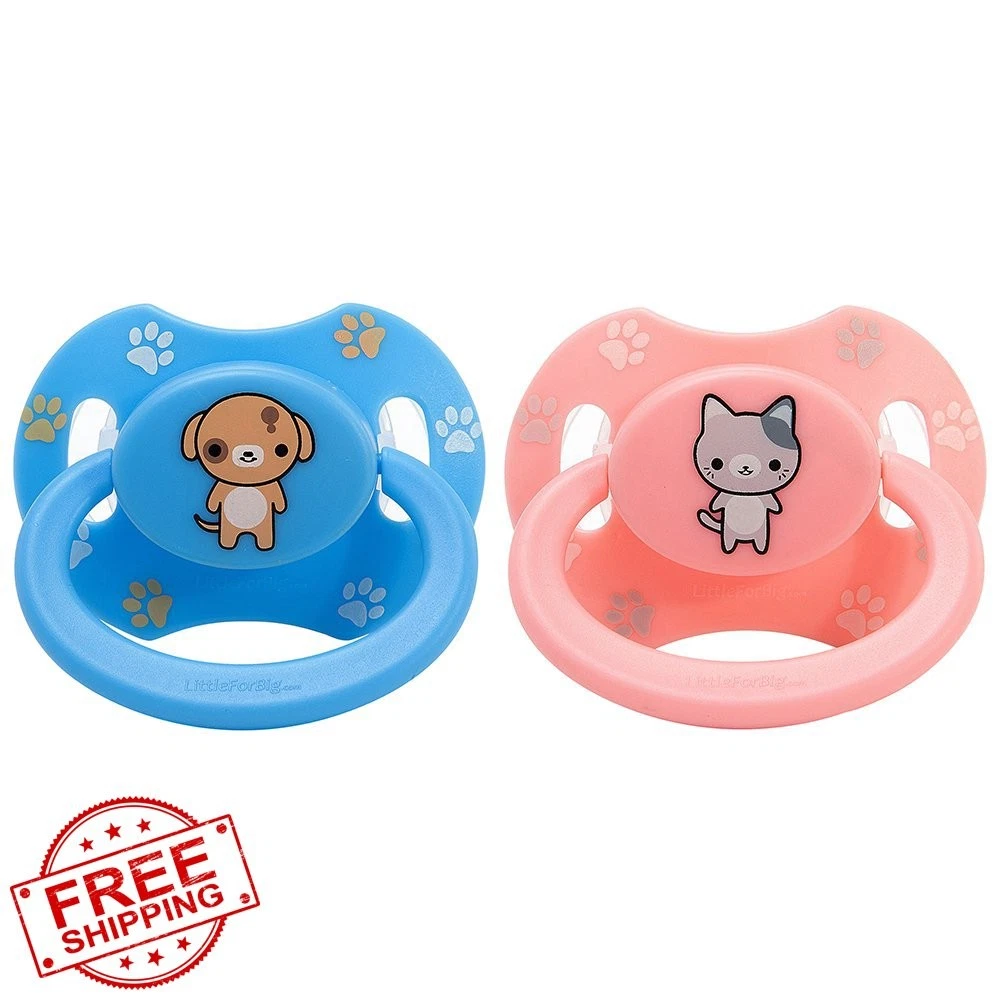 Littleforbig Pacifier Pink Kitty Blue Puppy