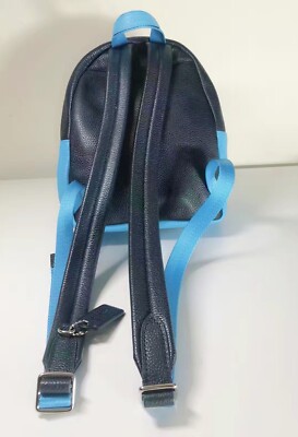 Coach Mini Campus Backpack Light Blue Pebbled Leather COACH Mini Campus Backpack In Bicolor Leather in Blue | Lyst main image 4