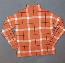 JNY Jones New York Sweater Womens Size Medium Ambor  Plaid  Super Soft Cozy Fall