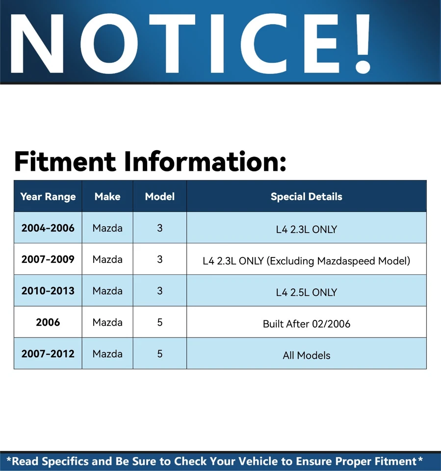Rotores de freno de disco delanteros + pastillas de freno para 2004 - 2010 2011 2012 Mazda 5 Mazda 3 Foto 2 de 4