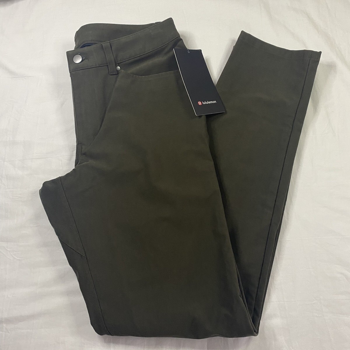 Lululemon ABC Pant Slim 34”L Warpstreme DKOV Dark Olive