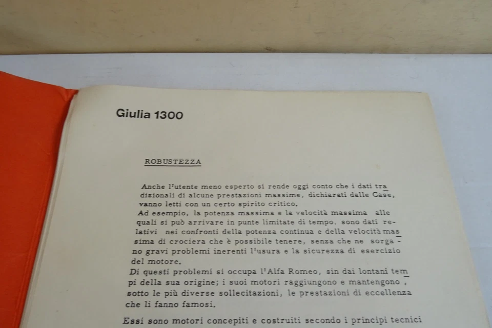 fogli informativi Alfa Romeo Giulia 1300 ripresa accelerazione - Immagine 2 di 4