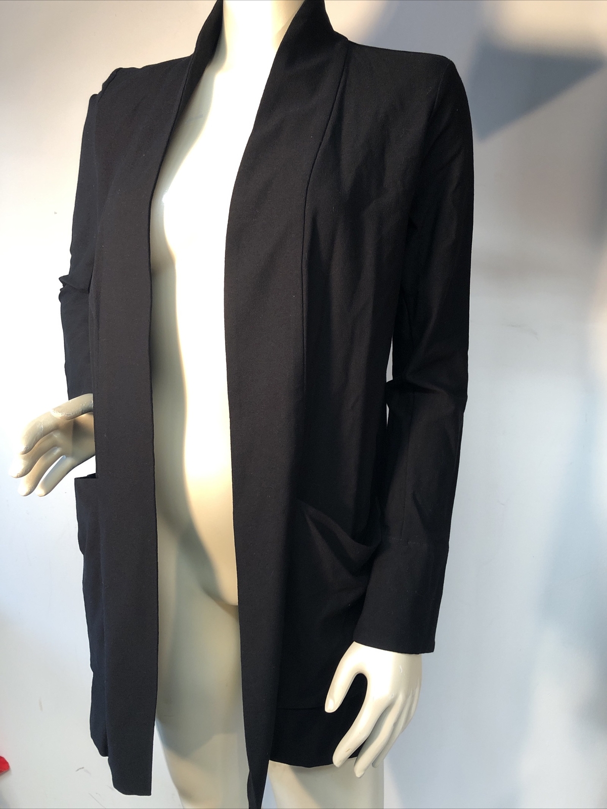 EILEEN FISHER Black Stretch Crepe Open 