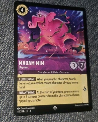 madam mim lorcana card 2023 Floodborn 'Madam Purple Dragon/Madame Mime En Dragon' – Patagium Games [Sneaky Move] At the start of your turn Madam Mim Purple Dragon (Alt