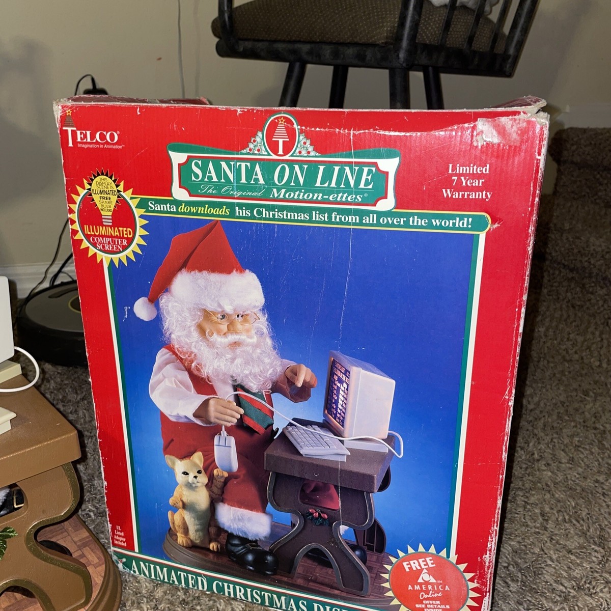 SANTA Online Animated Motionette Cat Mouse Computer Telco Vintage