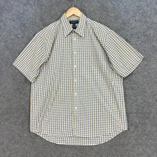 Fletcher Jones Country Club Shirt Mens Size M Medium Check Button Collar 32820