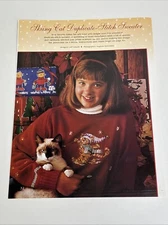 Skiing Cat Duplicate Stitch Single Pattern 3 Pages From Book Cross Stitch