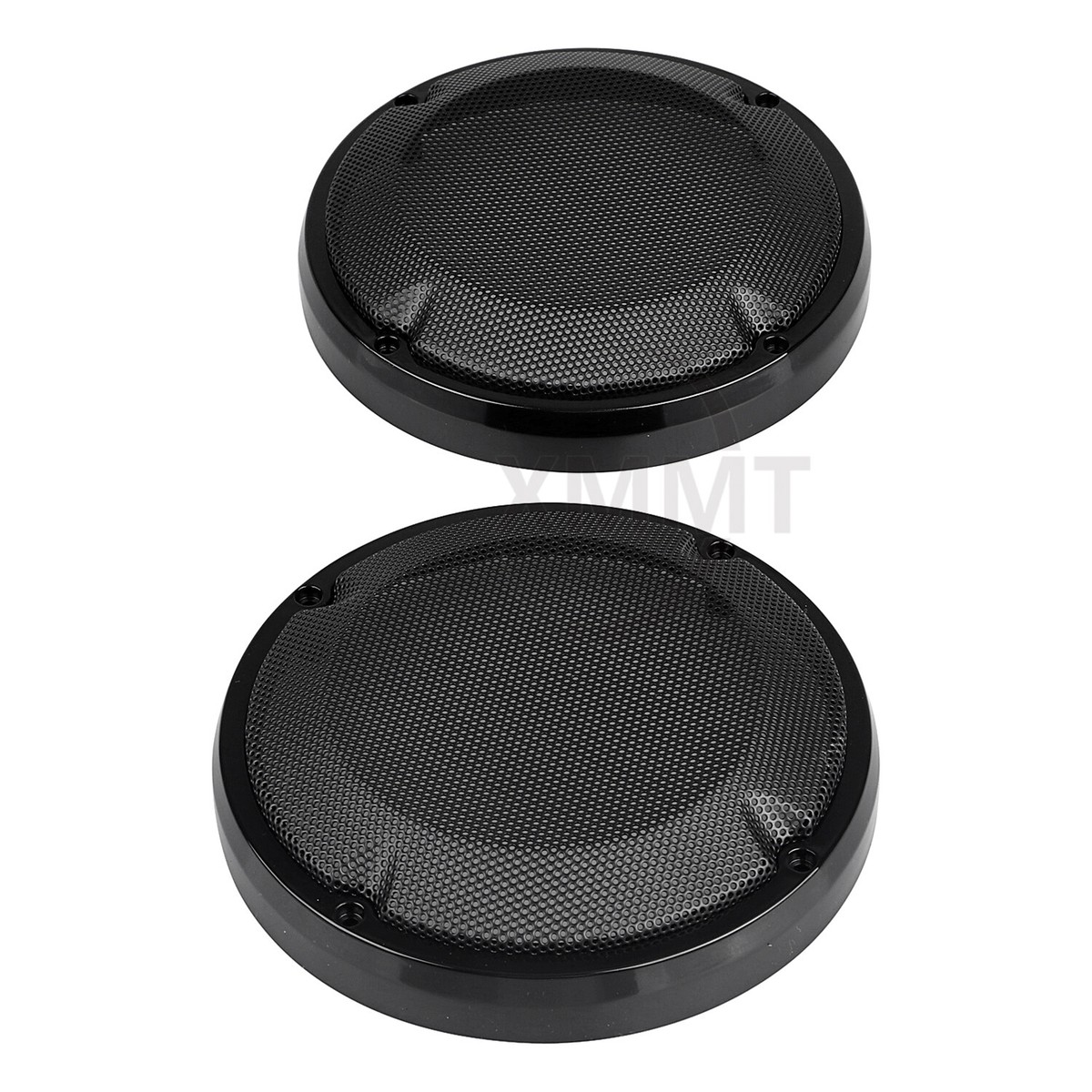 6.5" Saddlebag Lid Speaker Grill Cover For Harley Touring & Road King 1983-2023 - Black Plastic & Steel