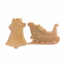 White Frosted Look Bell  Sleigh Ornaments
