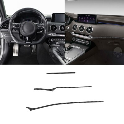 Real Carbon Fiber Central Control Dashboard Panel Cover For Kia Stinger 2018-23