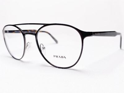 Men's Prada Eyeglasses Frames VPR60T DHO-1O1 Brown Round Aviator 51/20~140 NEW