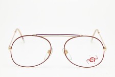 🤓 vintage occhiali CI UOMO montatura oro rosso oversized pilot 80s👓Unisex