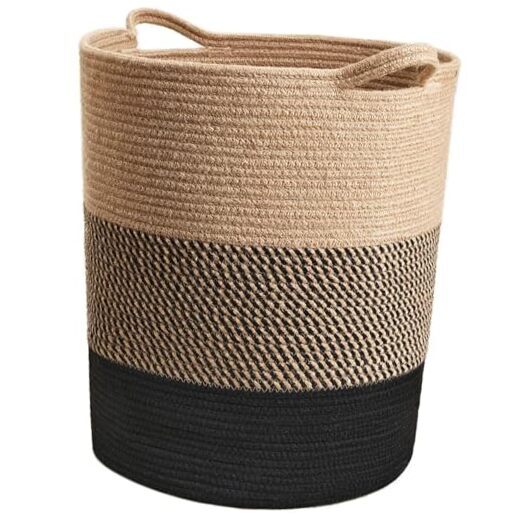 17.8 x 15.8 Laundry Basket Large Woven Hamper for Stylish Home Storage and Organization-image