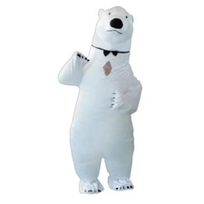 Costume orso polare gonfiabile adulto vestito fantasia Halloween cosplay eroe animale