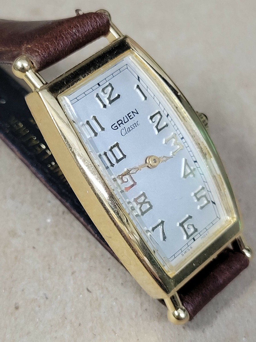 Gruen Tonneau 242-978.002 GS1028 Quartz Art Deco Very Rare
