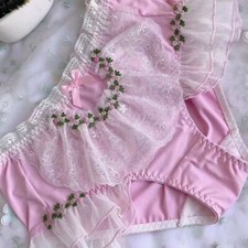 Oversized Lady Girls Princess Underwear Panties Briefs Floral Lace Underpants