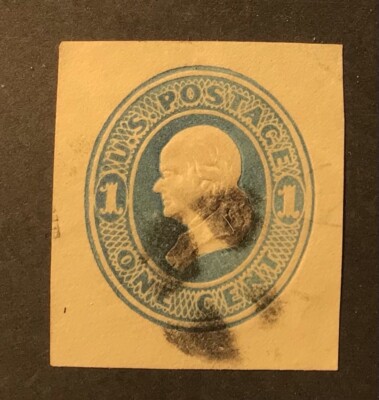 切手74 US Stamp Scott #U74, Cut Square, 1c, Light Blue, 1870-71, MH | eBay