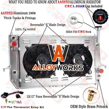 4 Row Radiator Shroud Fan Combo For Chevy Astro/GMC Safari Base 4.3L 1996-2005