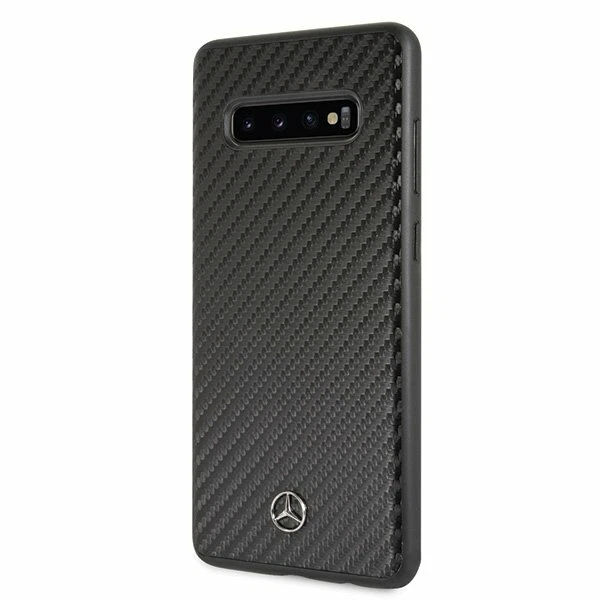 Capa dura carbono preta logotipo Mercedes-Benz Galaxy S10+ Plus DYNAMIC LINE - Imagem 2 de 4