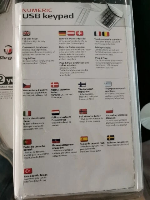 Targus USB Ultra Mini PAUK10E Numerical Keypad Portable Free P&P - Image 2 of 3