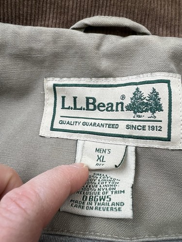 LL Bean Original Field Coat Mens XL Tan Barn Chore Jacket Corduroy Collar NOTES - 第 3/10 張圖片