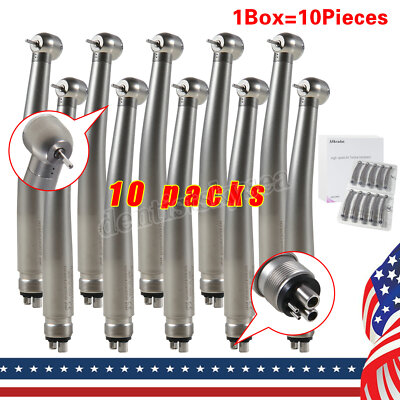 10 Dental High fast Speed Handpiece Push Turbine 4 Holes Fit NSK Pana Max