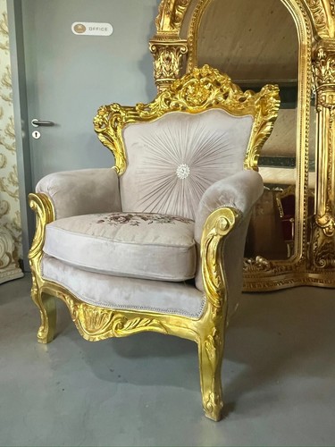 Ensemble canapé beige Louis XV ensemble canapé ancien rococo salon sofa set déco fait main - Photo 14/14