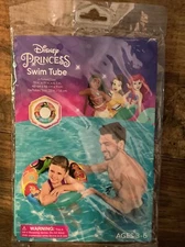 Disney Princess Swim Tube Inflatable Pool Float Ring 19" x19”x 4.5” Ages 3-6